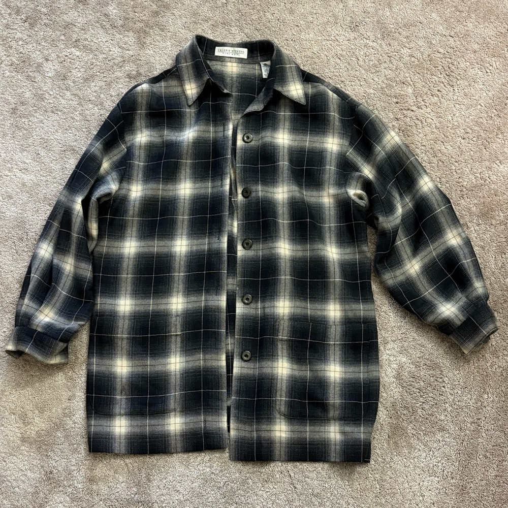 Vintage Lord & Taylor 100% Wool Plaid Long Shacket Jacket – Women’s Size 4